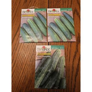 Lot Of 3  Burpee Garden Vegetable Seeds Packets Cucumber